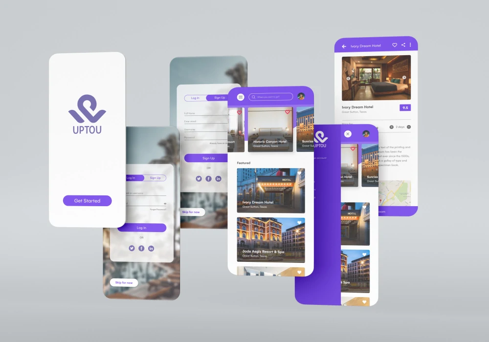 UPTOU Hotel Booking App UI Design