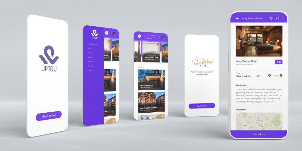 UPTOU Hotel Booking App UI Design