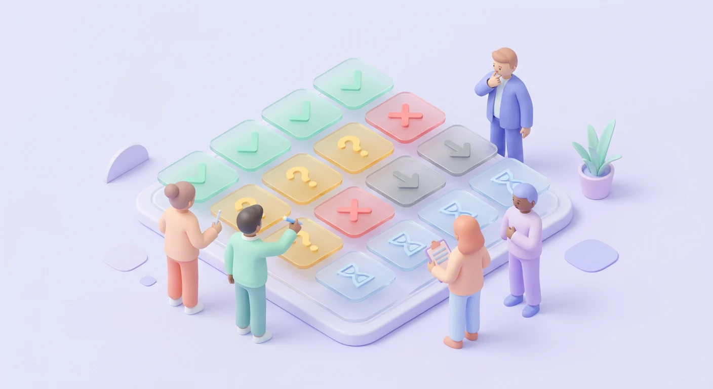 A team testing many AI response types including correct, partial, wrong, uncertain, refused, slow, and failed