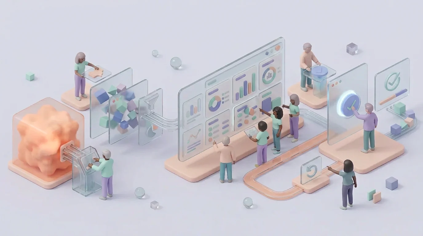 AI product design - a SaaS team turning opaque AI capability into a clear, controlled, and trustworthy workflow